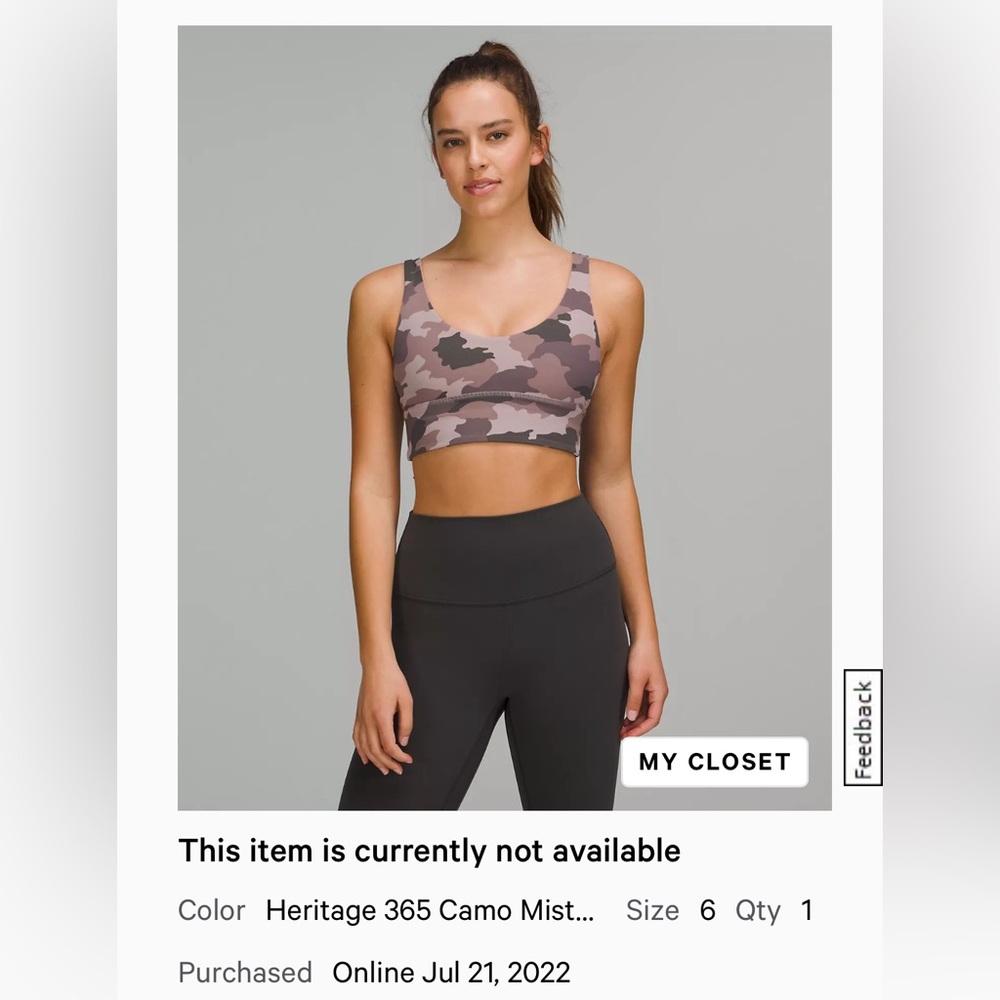 Align Reversible Bra
Heritage 365 Camo Misty
Mauve Multi/Pink Clay
Size 6